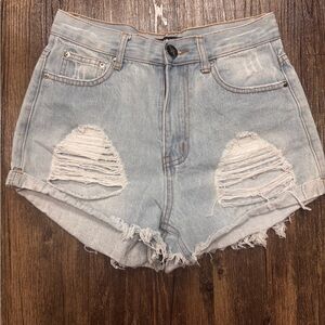 White Fox ripped Denim Shorts